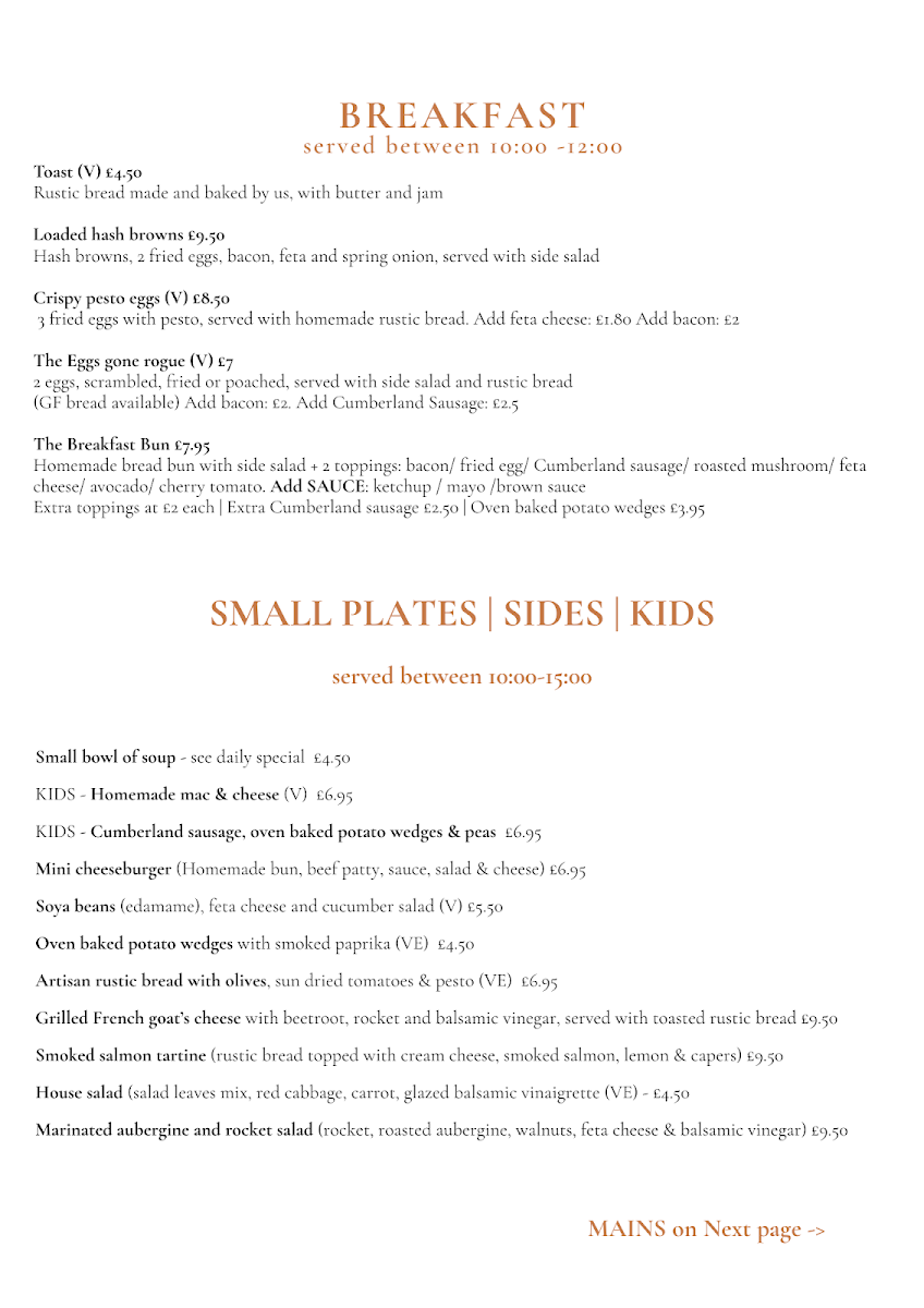 Howling Wolf Artisan Bakery and Café menu board