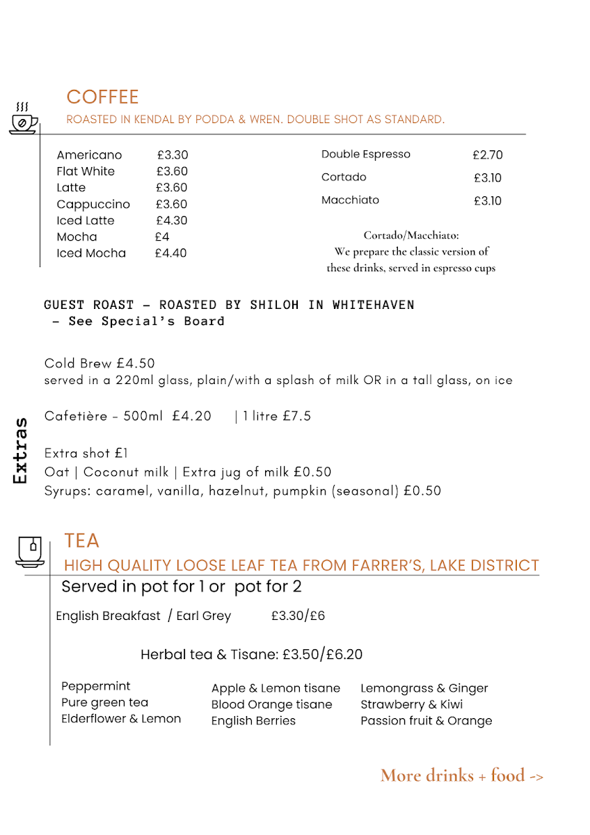 Howling Wolf Artisan Bakery and Café menu board