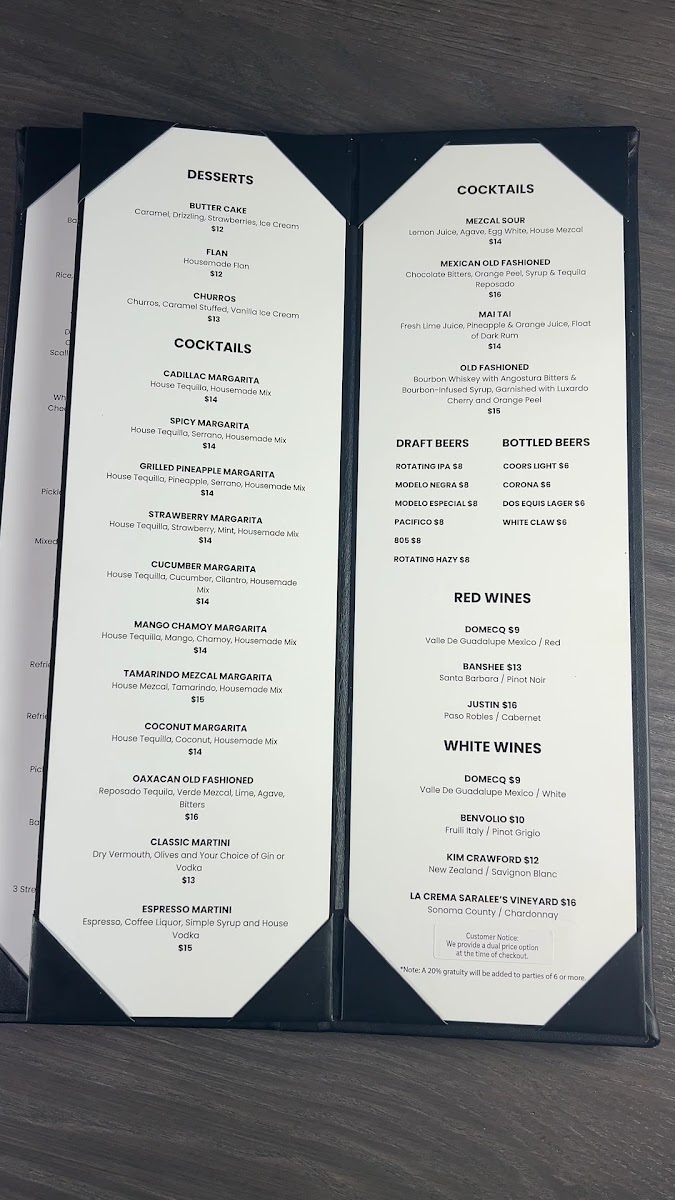 Xclusive Riviera menu board