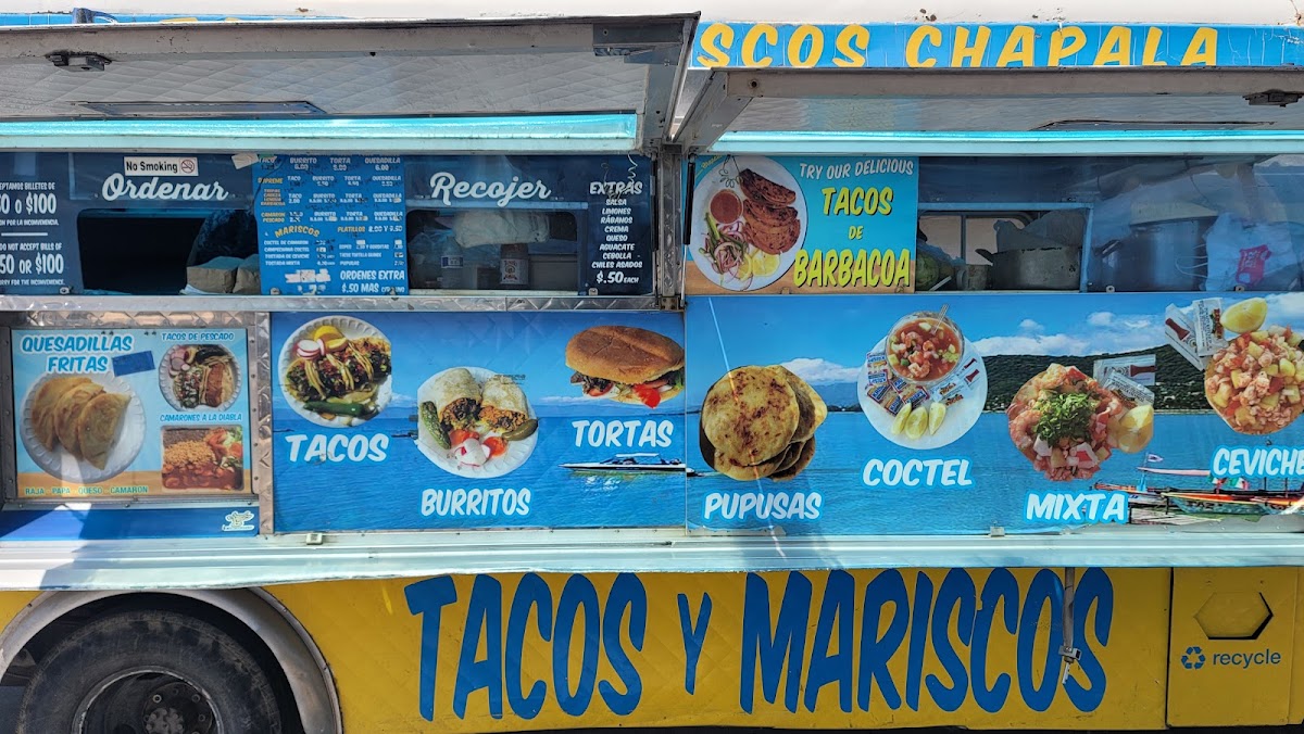Tacos Y Mariscos Chapala menu board
