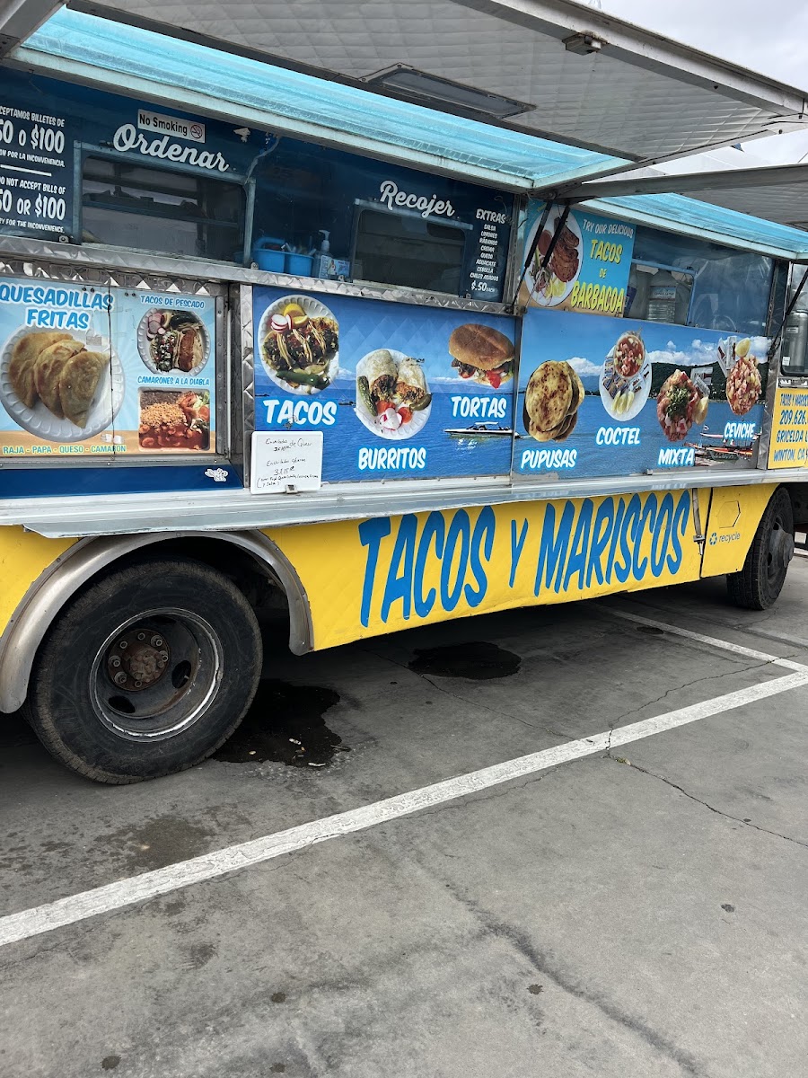 Tacos Y Mariscos Chapala menu board