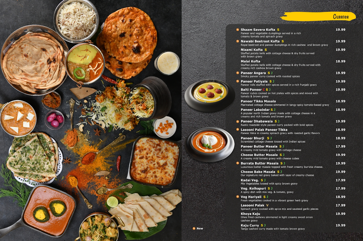 Choice Indian Restaurant menu board