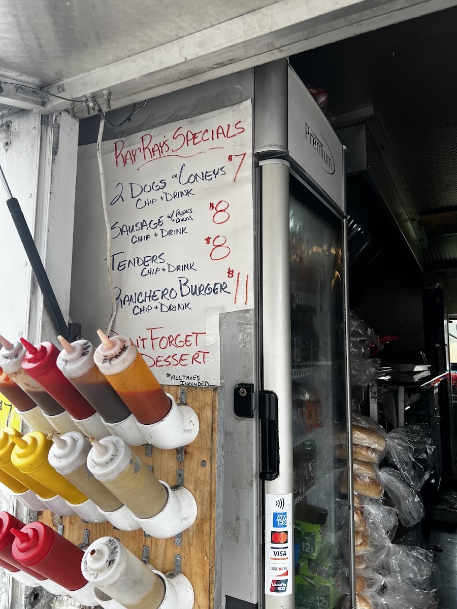 Ray-Ray's Roadside Grill menu board