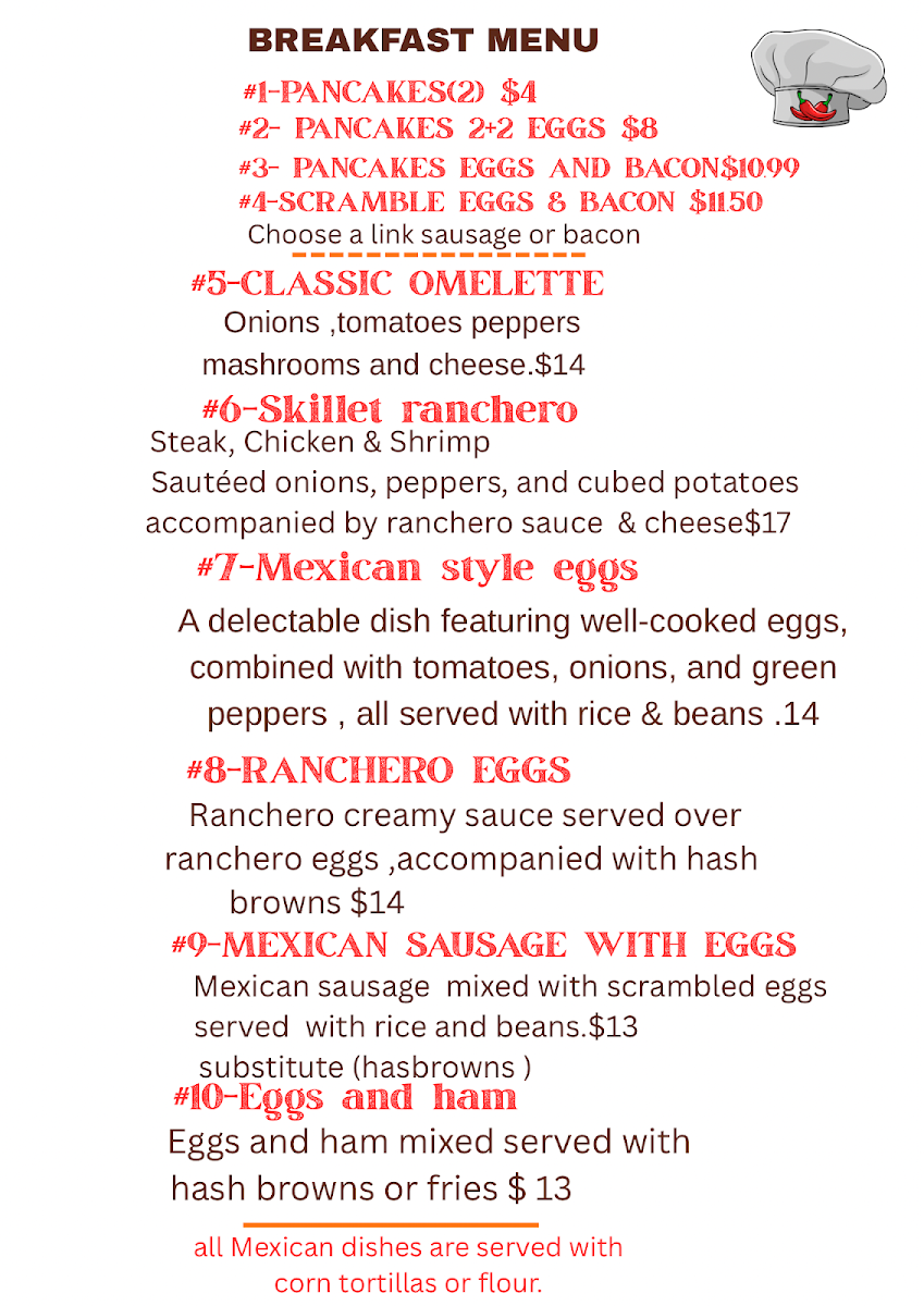 El sazon Jarocho Grill & Bar Restaurant. menu board