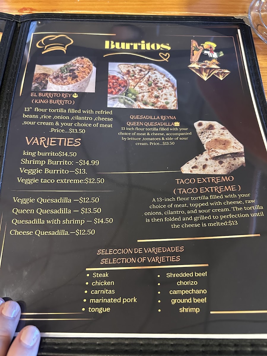 El sazon Jarocho Grill & Bar Restaurant. menu board