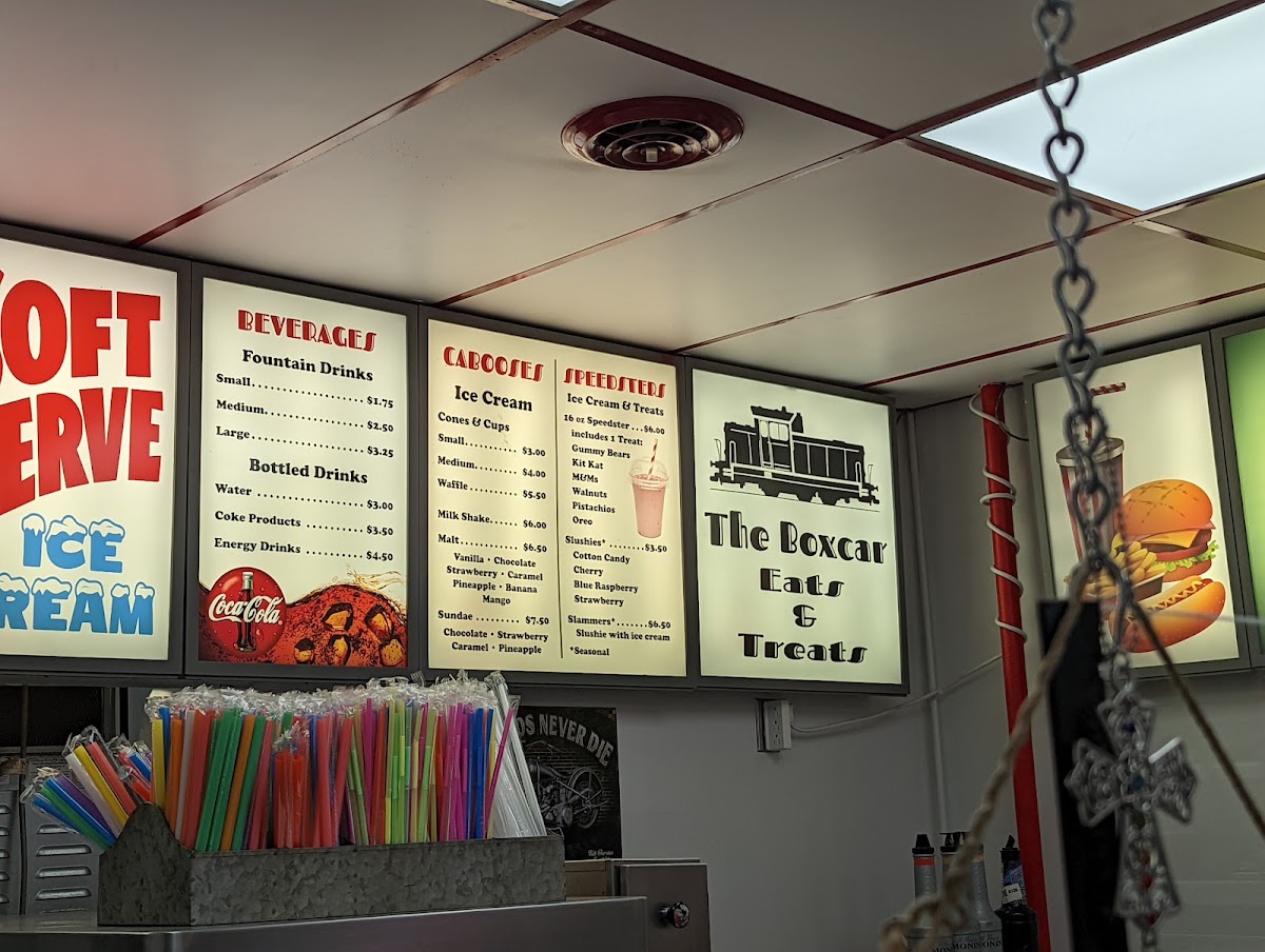 The Boxcar | Eats and Treats menu board