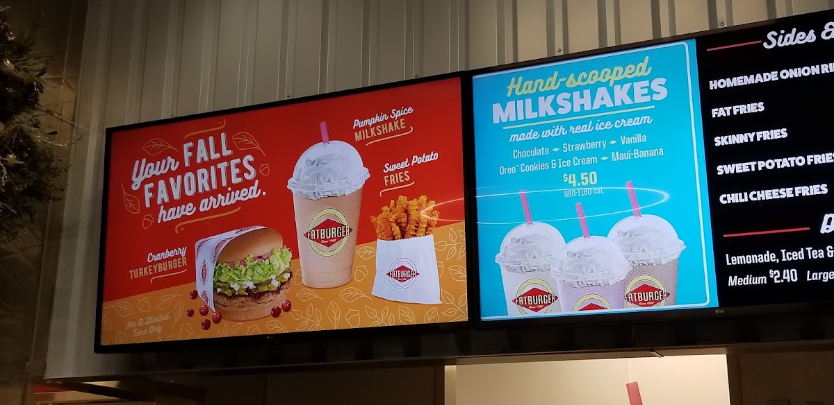 Fatburger menu board