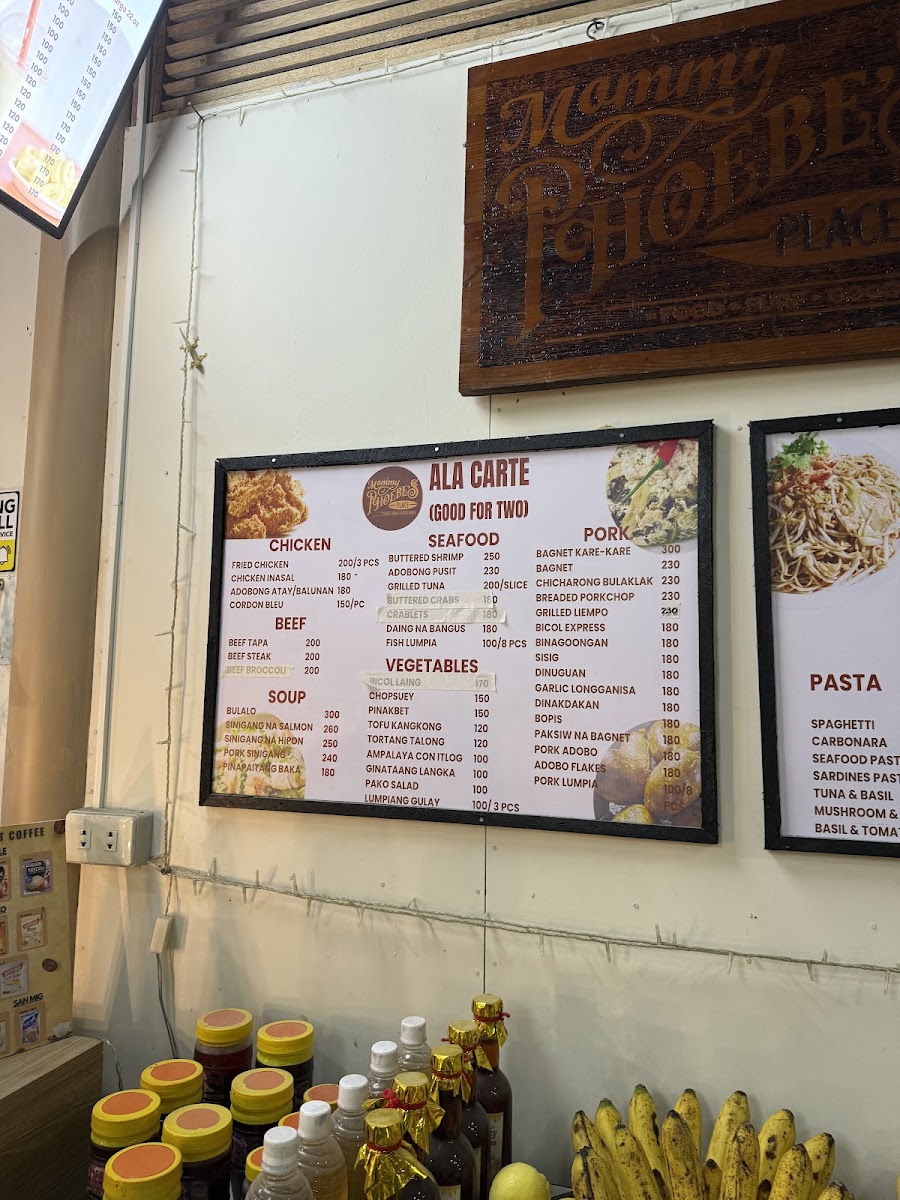 Mommy Phoebe's Place menu board