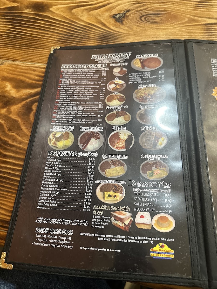 Taqueria Guadalajara Grill menu board