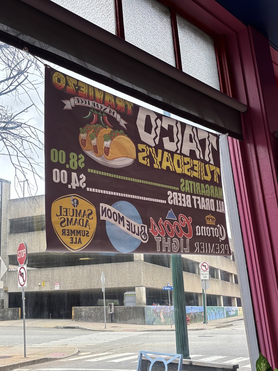 El Traviezo Mexican Food menu board