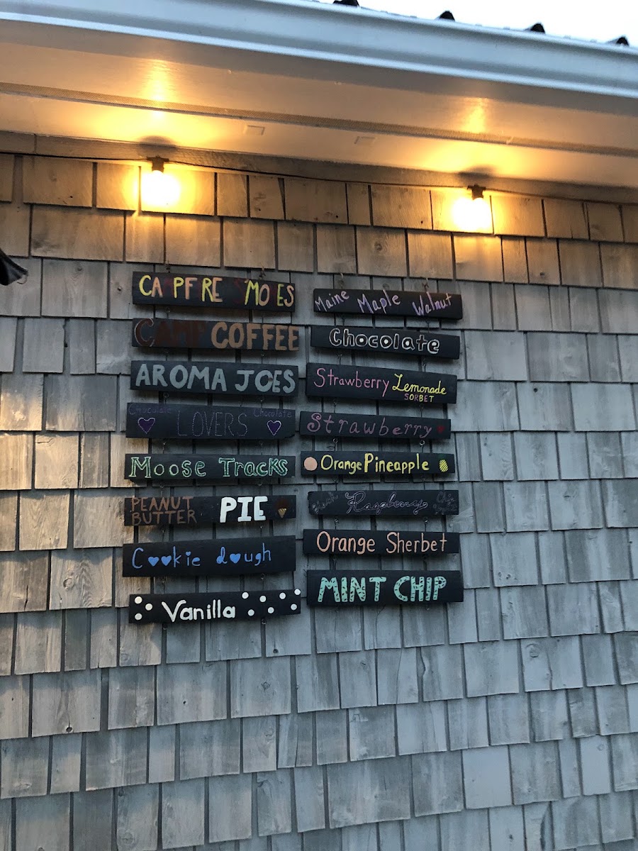 Baited Hook At Mascoma Lake menu board