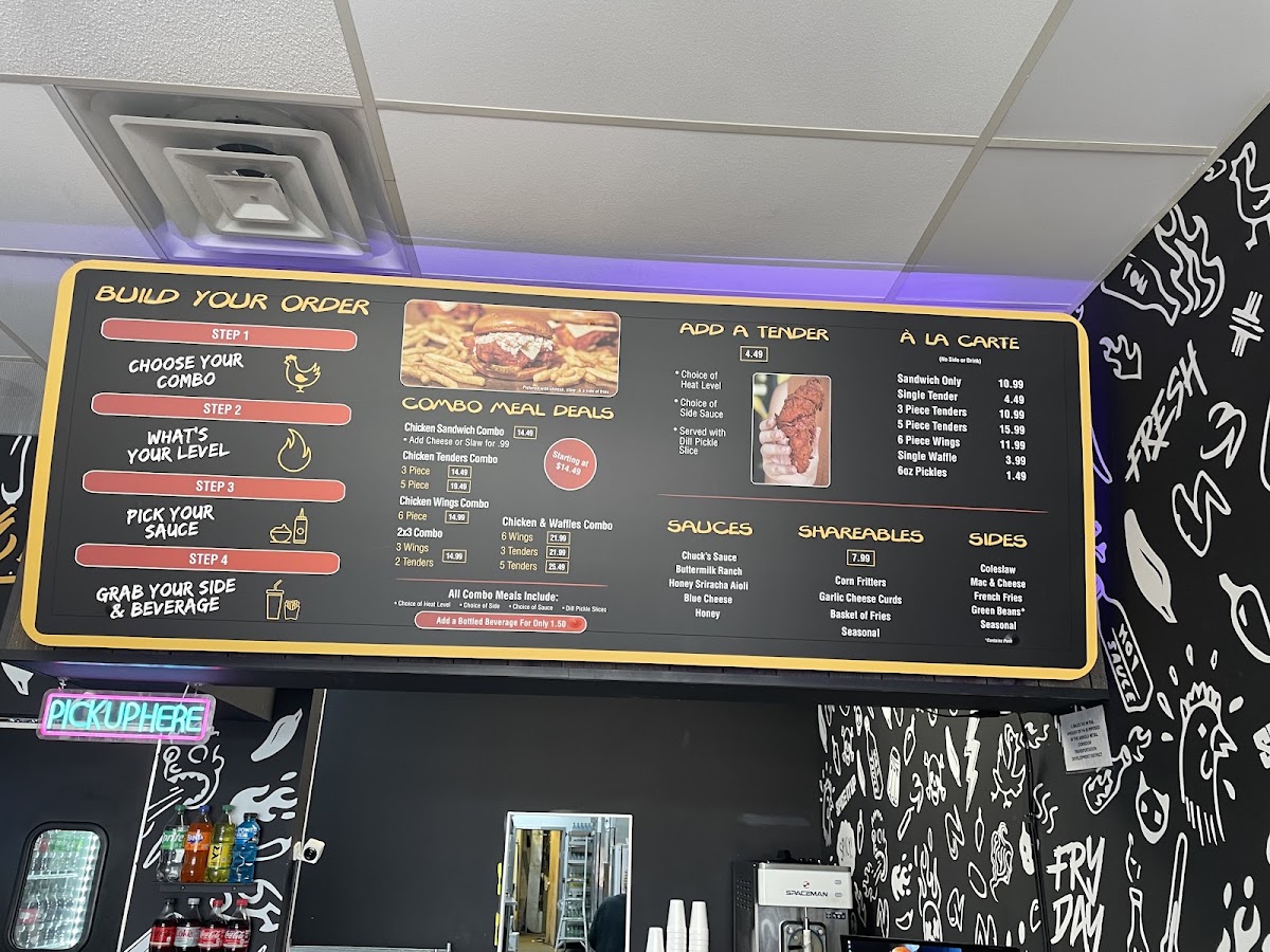 Chuck’s Hot Chicken® menu board