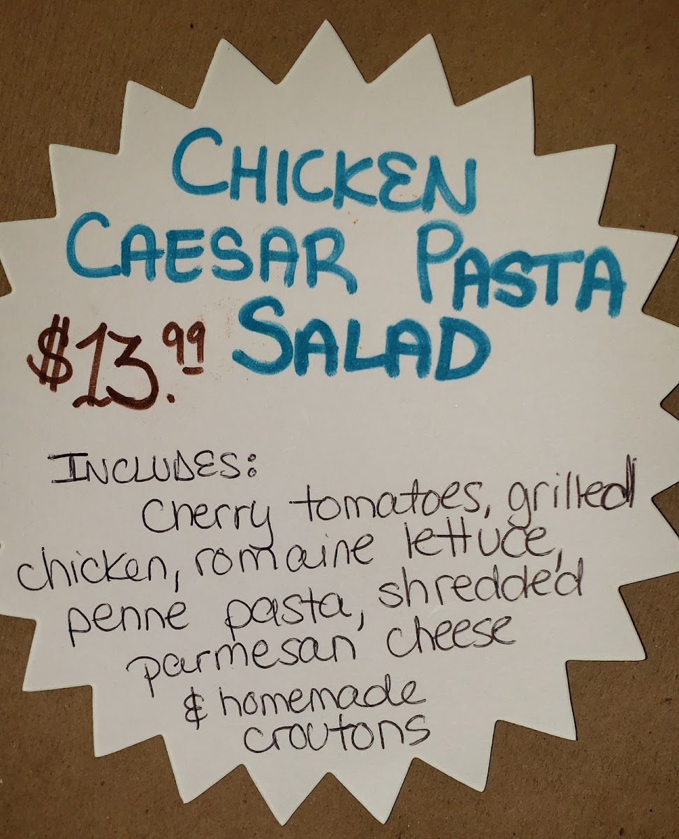Enzo's Pizza & Pasta menu board