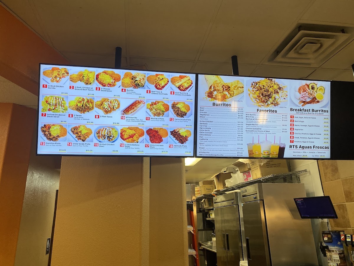Robertito's Taco Shop menu board