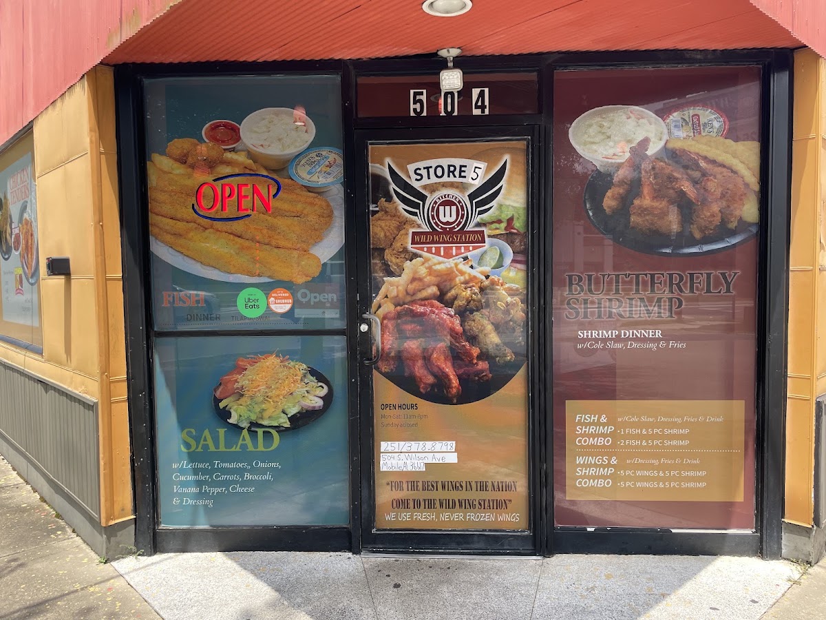 Wild Wing Station menu board