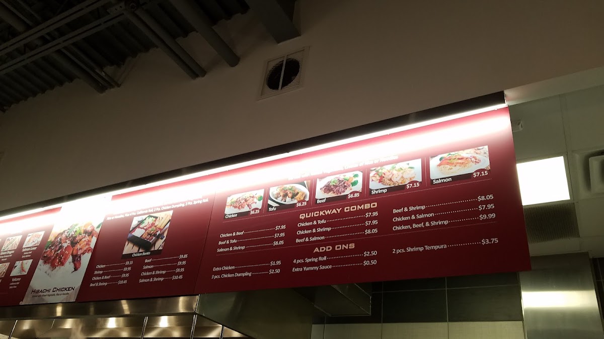Quickway menu board