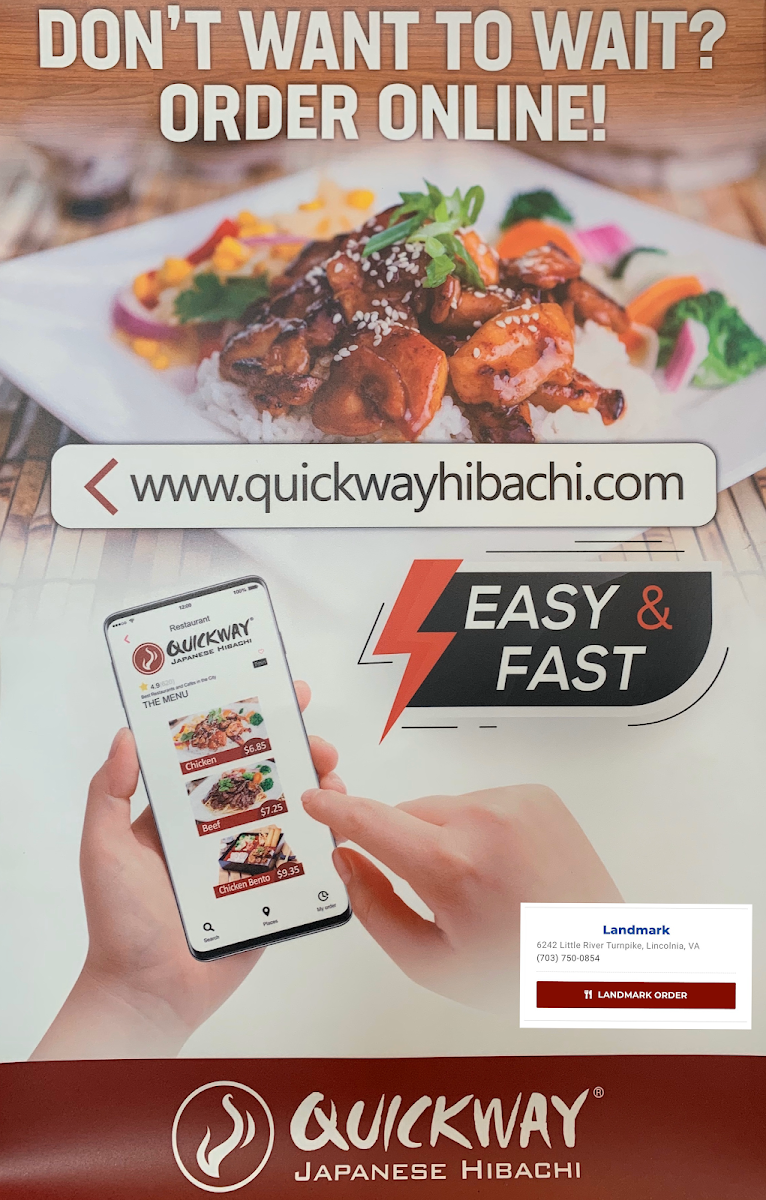 Quickway menu board