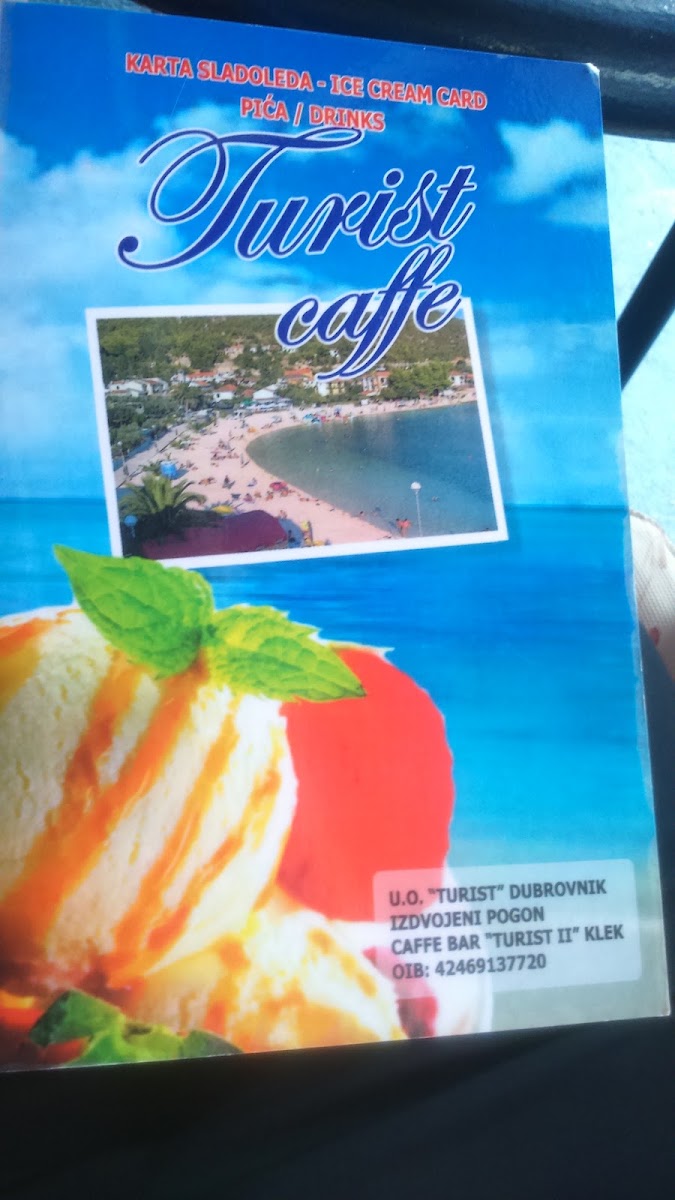 Caffe Turist menu board