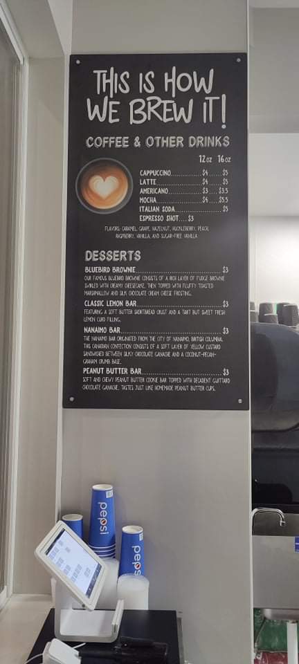 The Parlor at Mack's Inn menu board