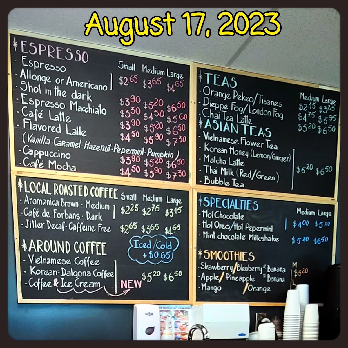 La Lieto menu board