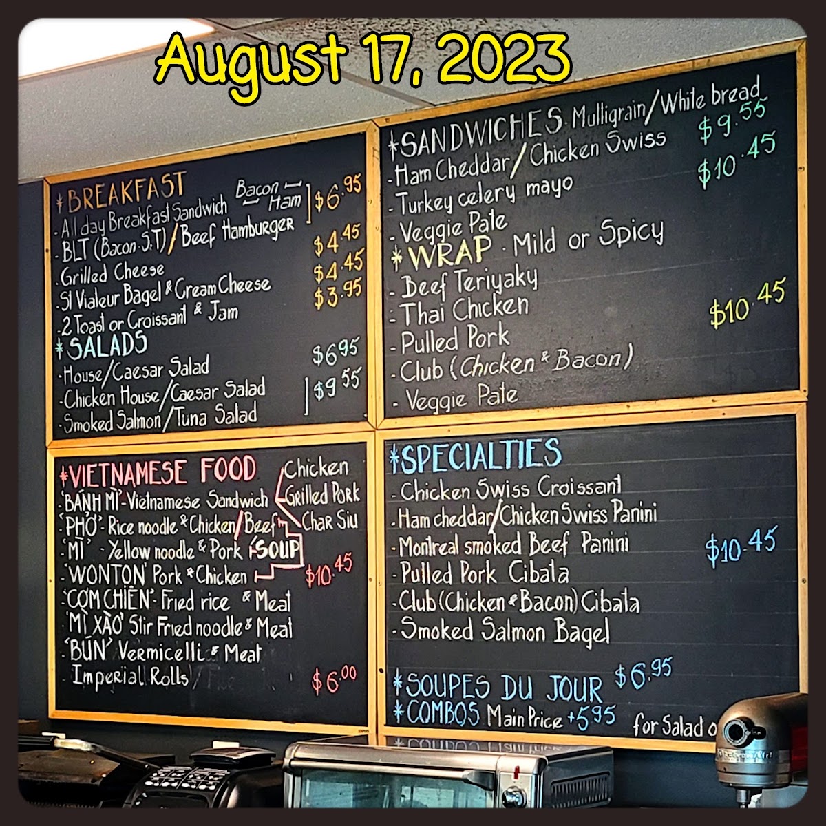 La Lieto menu board