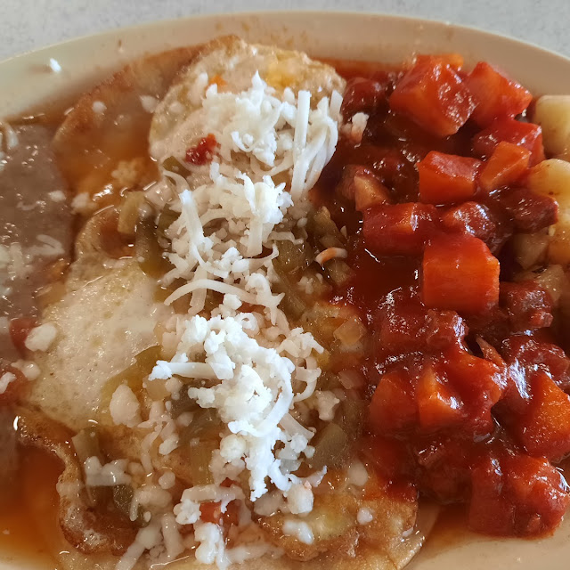 Huevos Rancheros and Guisado Rojo