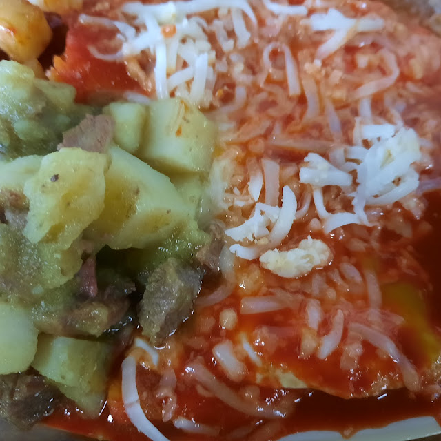 Enchiladas Montadas with Chile Verde Guisado