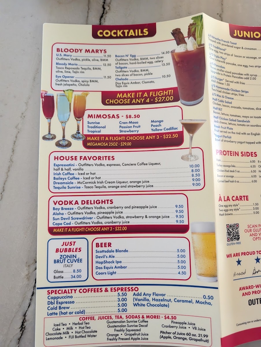 US Egg Breakfast and Lunch Restaurant menu board