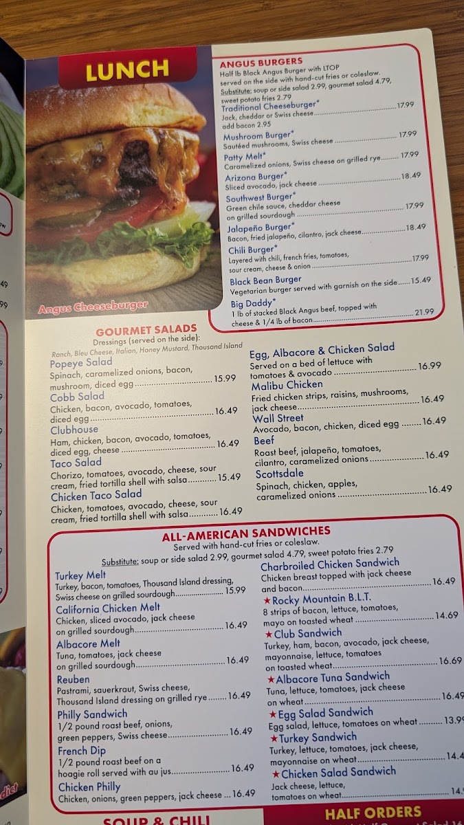 US Egg Breakfast and Lunch Restaurant menu board