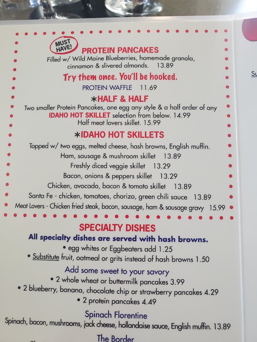 US Egg Breakfast and Lunch Restaurant menu board