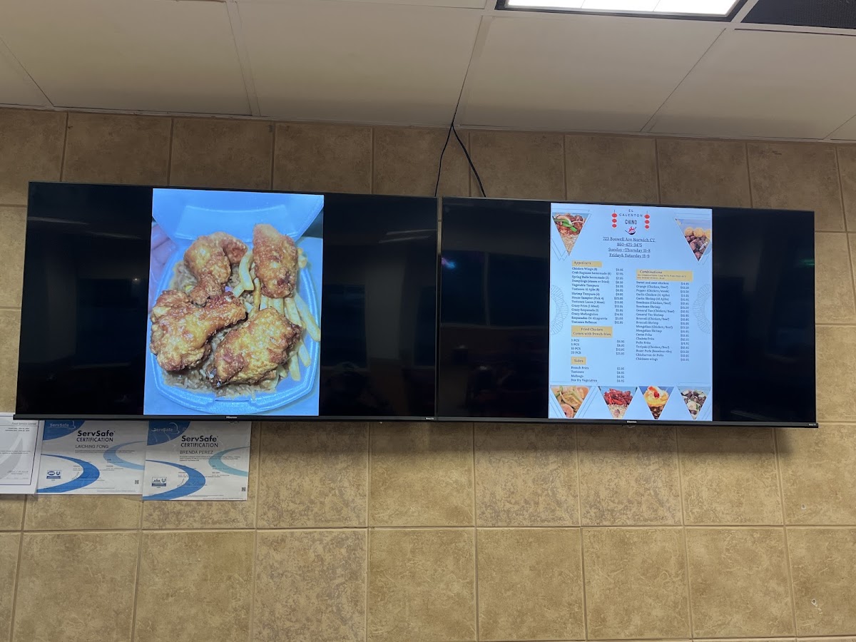 El calenton chino menu board