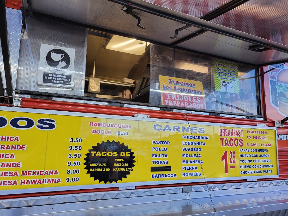 El Borrego Taqueria menu board