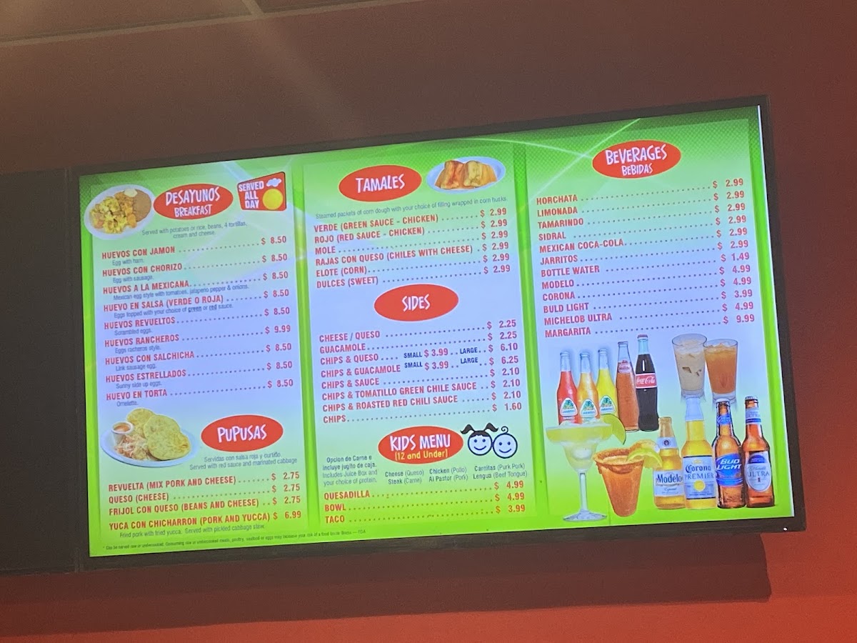 Habanero MXL menu board