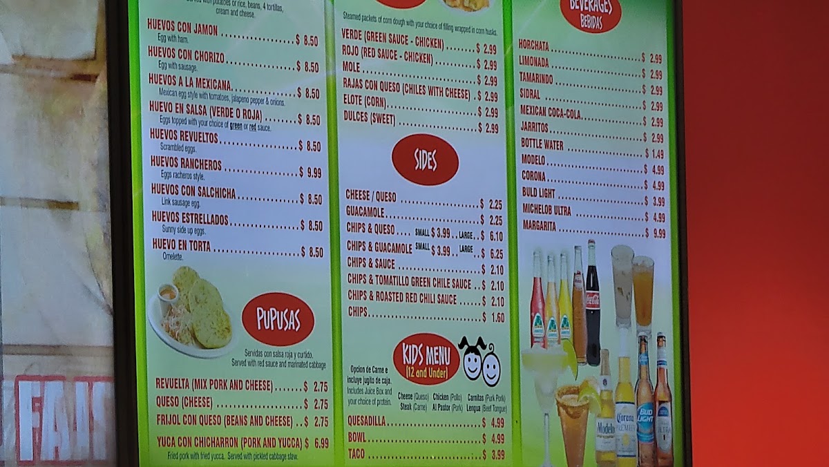 Habanero MXL menu board
