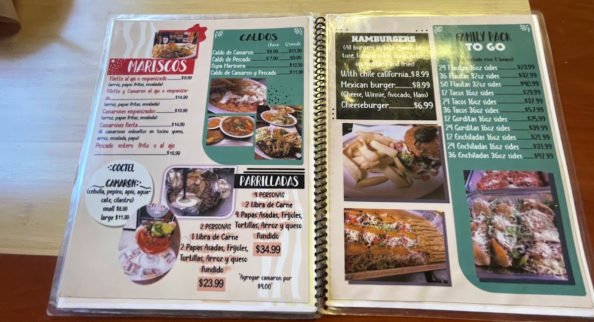 El Michoacano Restaurant menu board