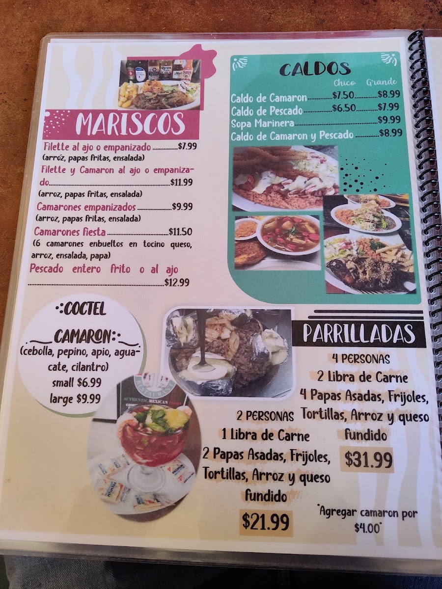 El Michoacano Restaurant menu board