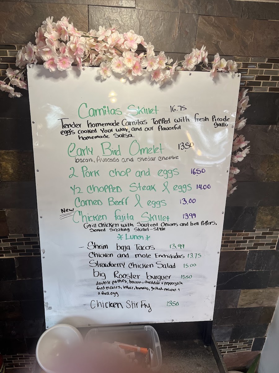 Early Bird Cafe menu board