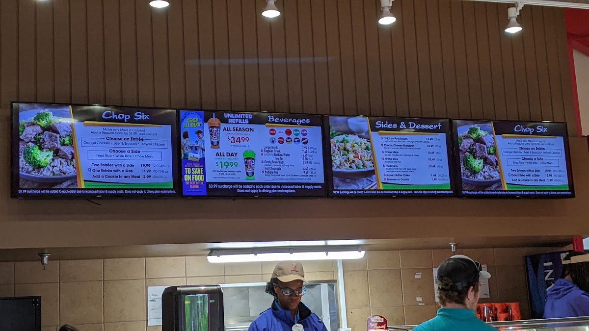 Chop Six menu board