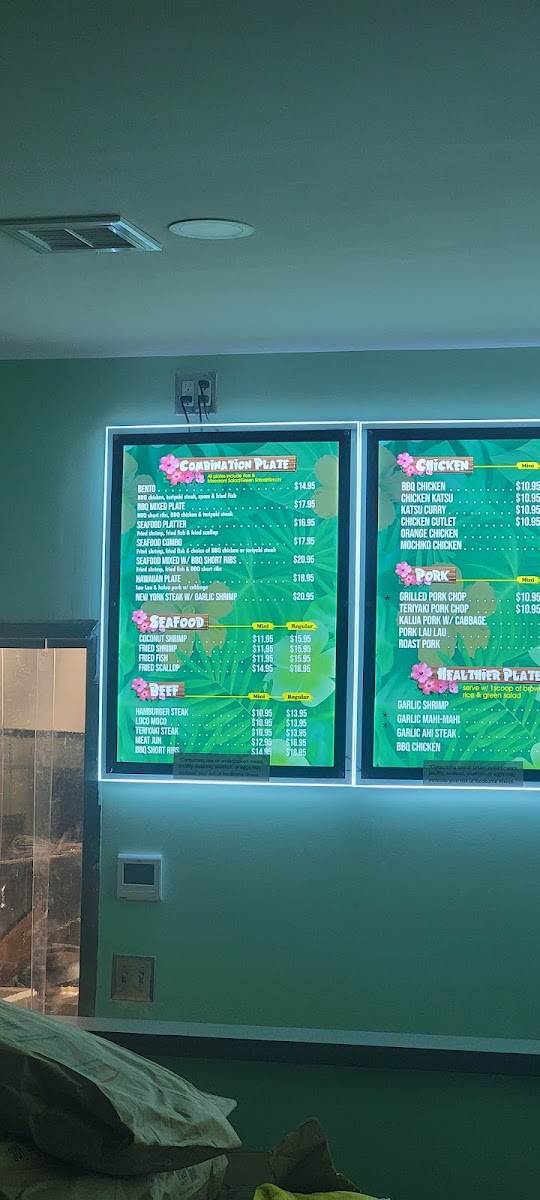 Kaua’i Boba & Barbeque menu board