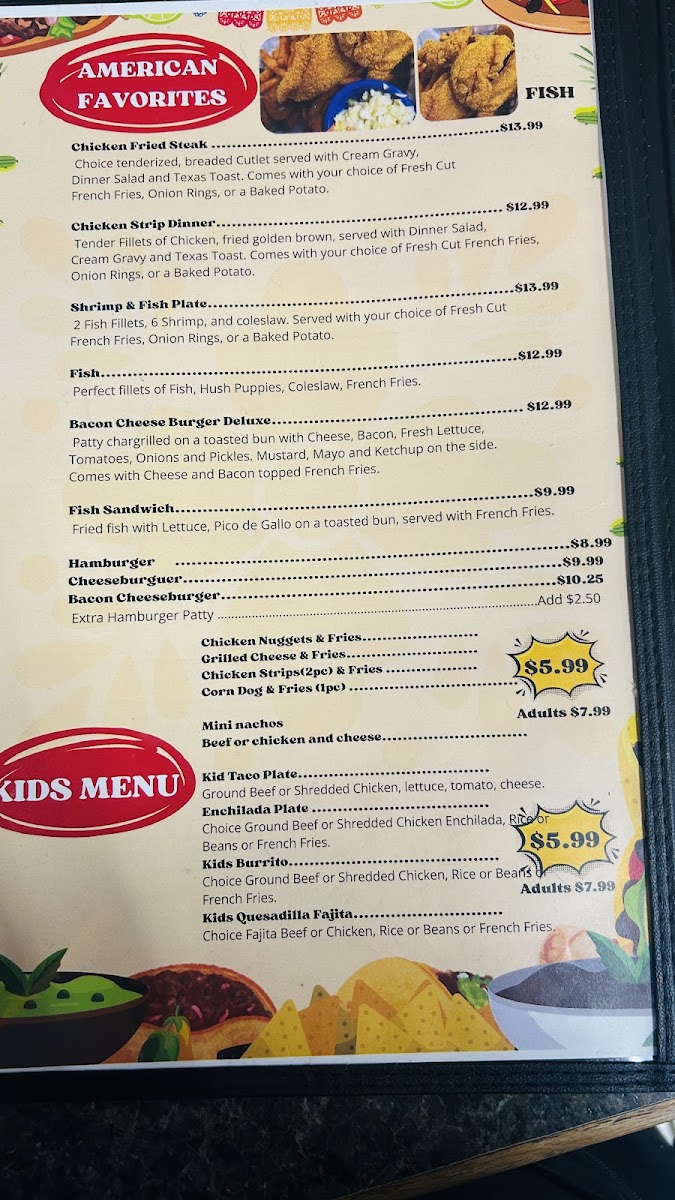 Yoli’s Mexican grill menu board