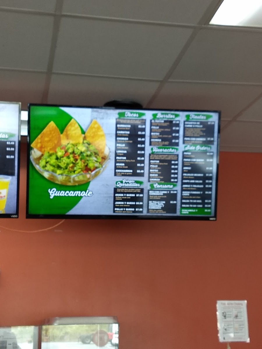Las Tortas Locas menu board