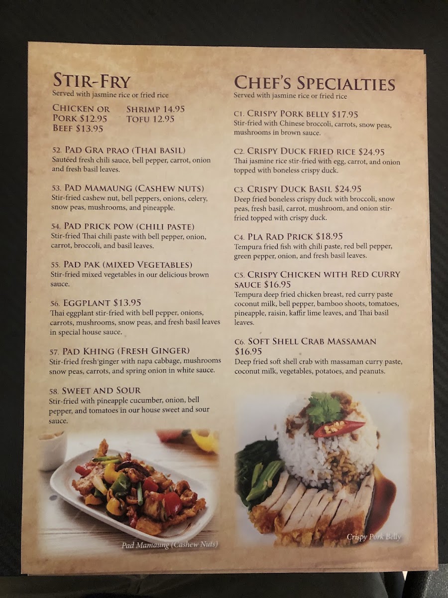 Simply Delicious Asian & Thai Cuisine menu board