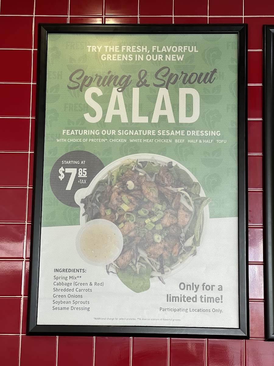 Flame Broiler menu board