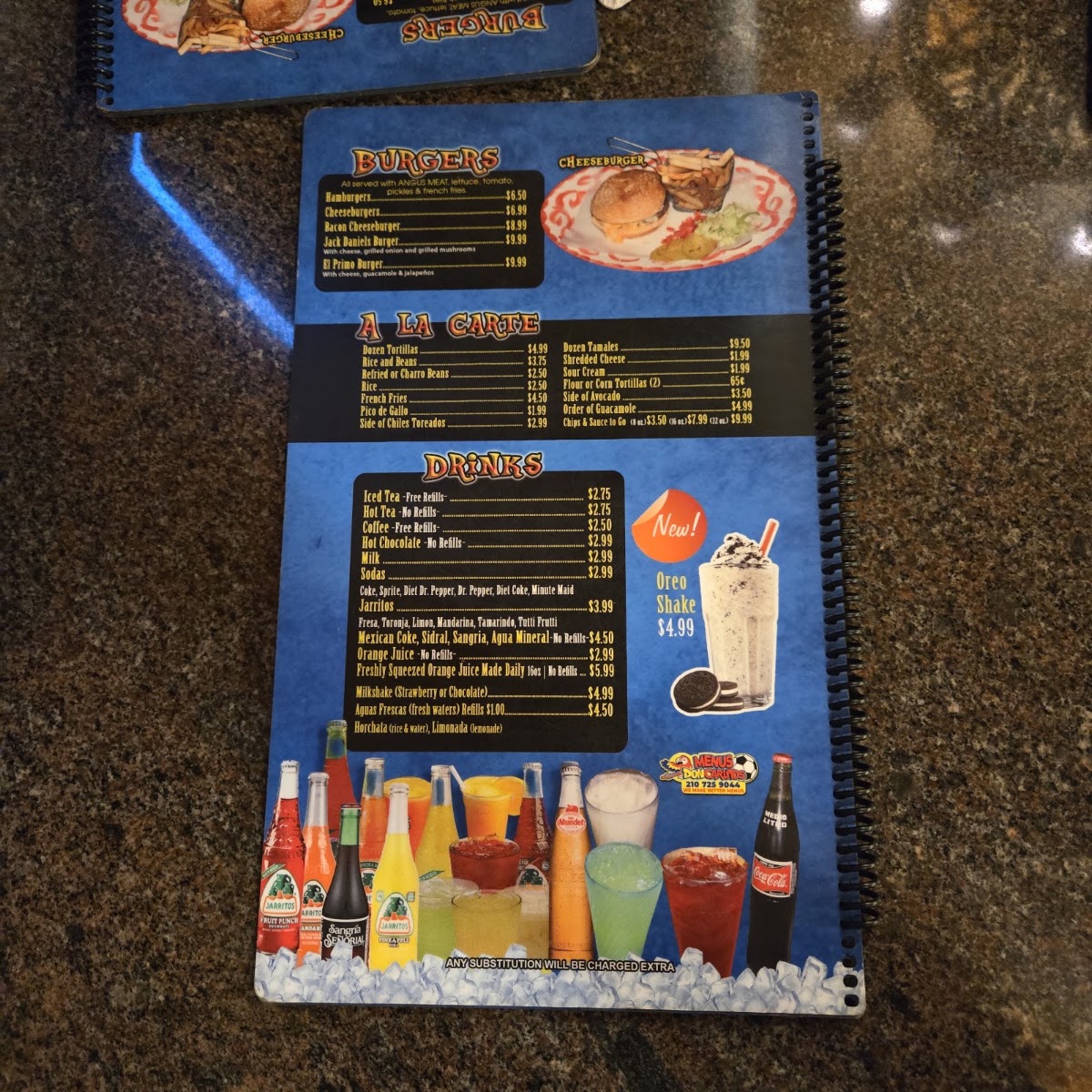 Mexicano Grille #2 menu board