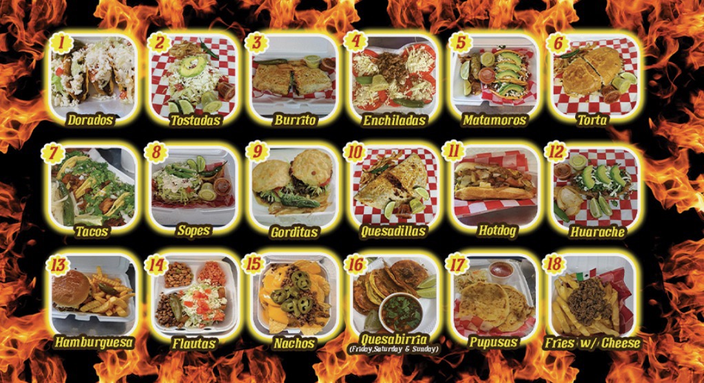 Tacos al pastor el trompo menu board