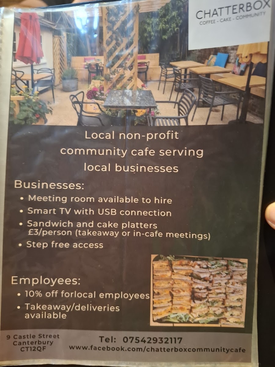 Chatterbox menu board