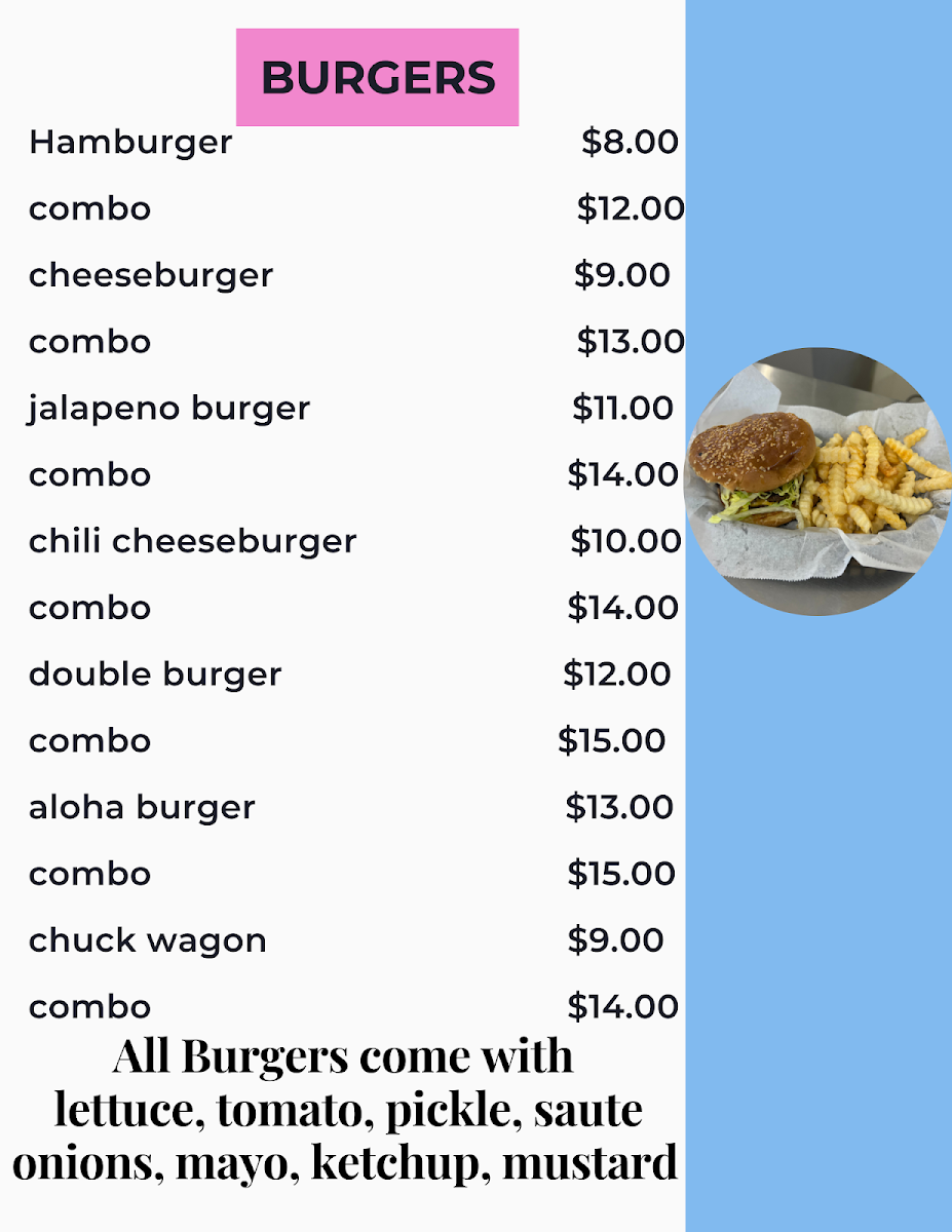T's Lunchbox menu board