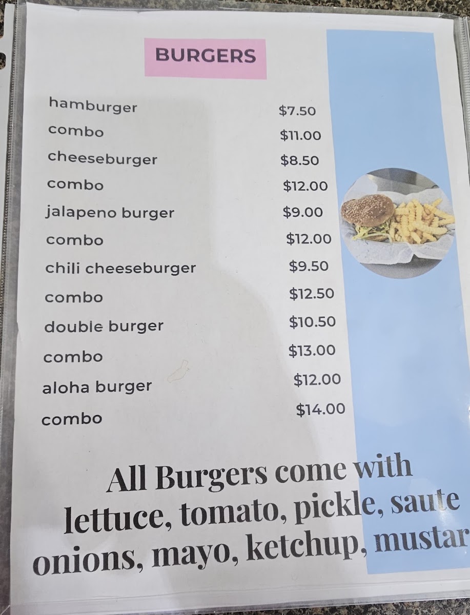 T's Lunchbox menu board