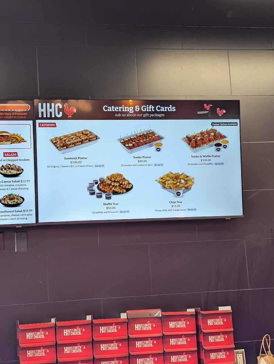 Houston TX Hot Chicken menu board