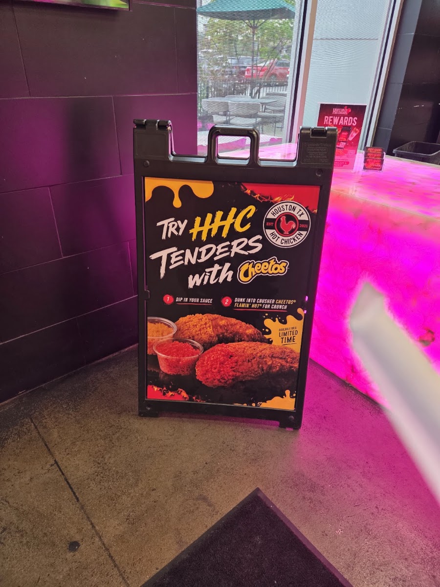 Houston TX Hot Chicken menu board